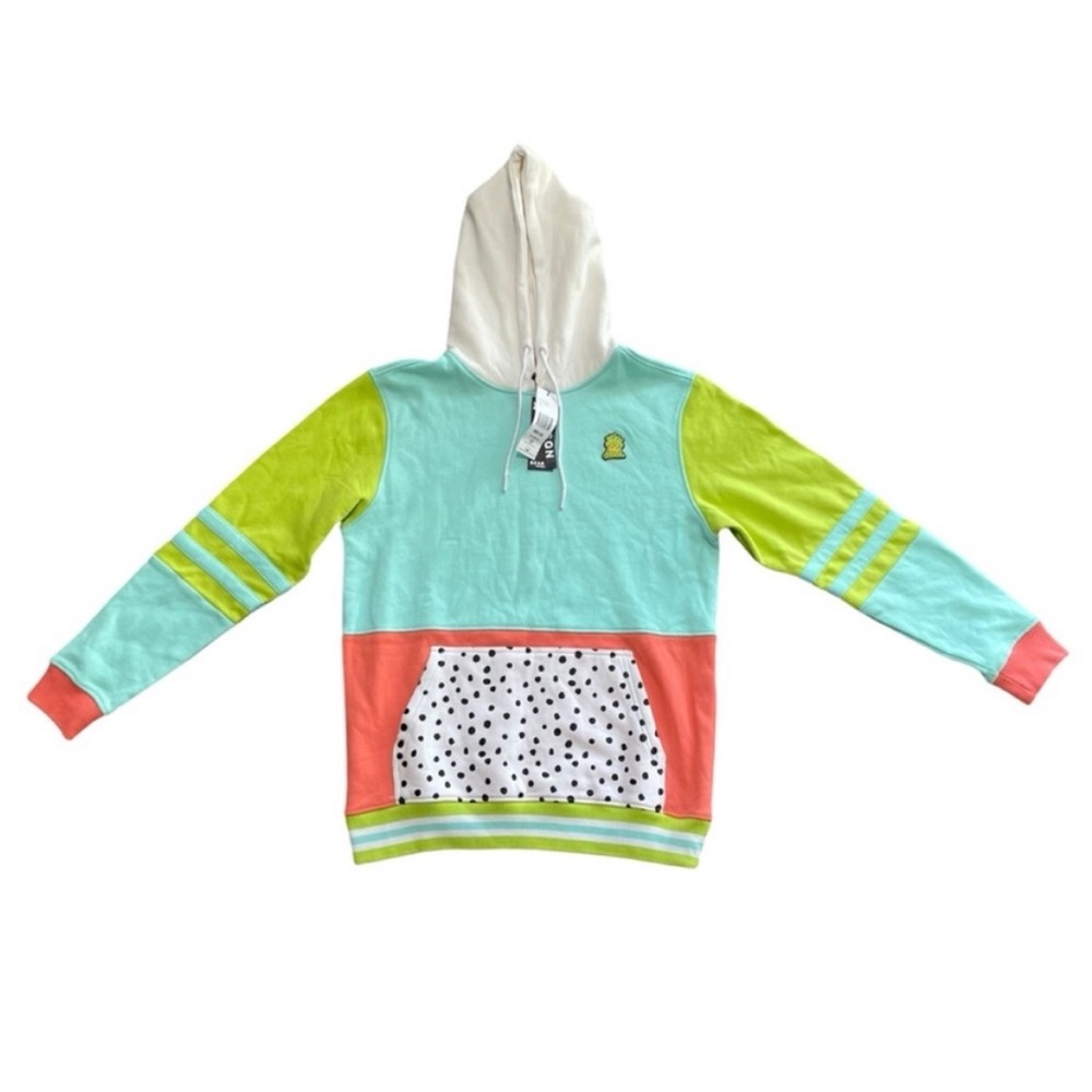 NWT Reason Men’s Color Block & Polka Dot Drawstring Hoodie - Size Large - Picture 2 of 6